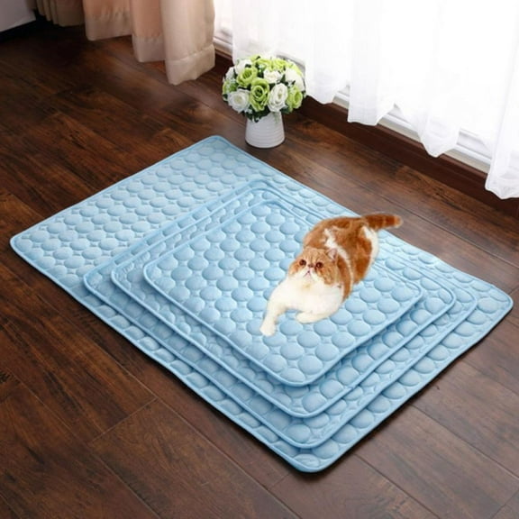 Dog Cooling Mat Summer Breathable Ice Pads For Dogs Cat(Blue)