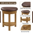 thumbnail image 6 of FFZ 4 Pcs Solid Pine Wood Bar Set with Bar Table and 3 Bar Stools, Natural/Off-White, 6 of 10