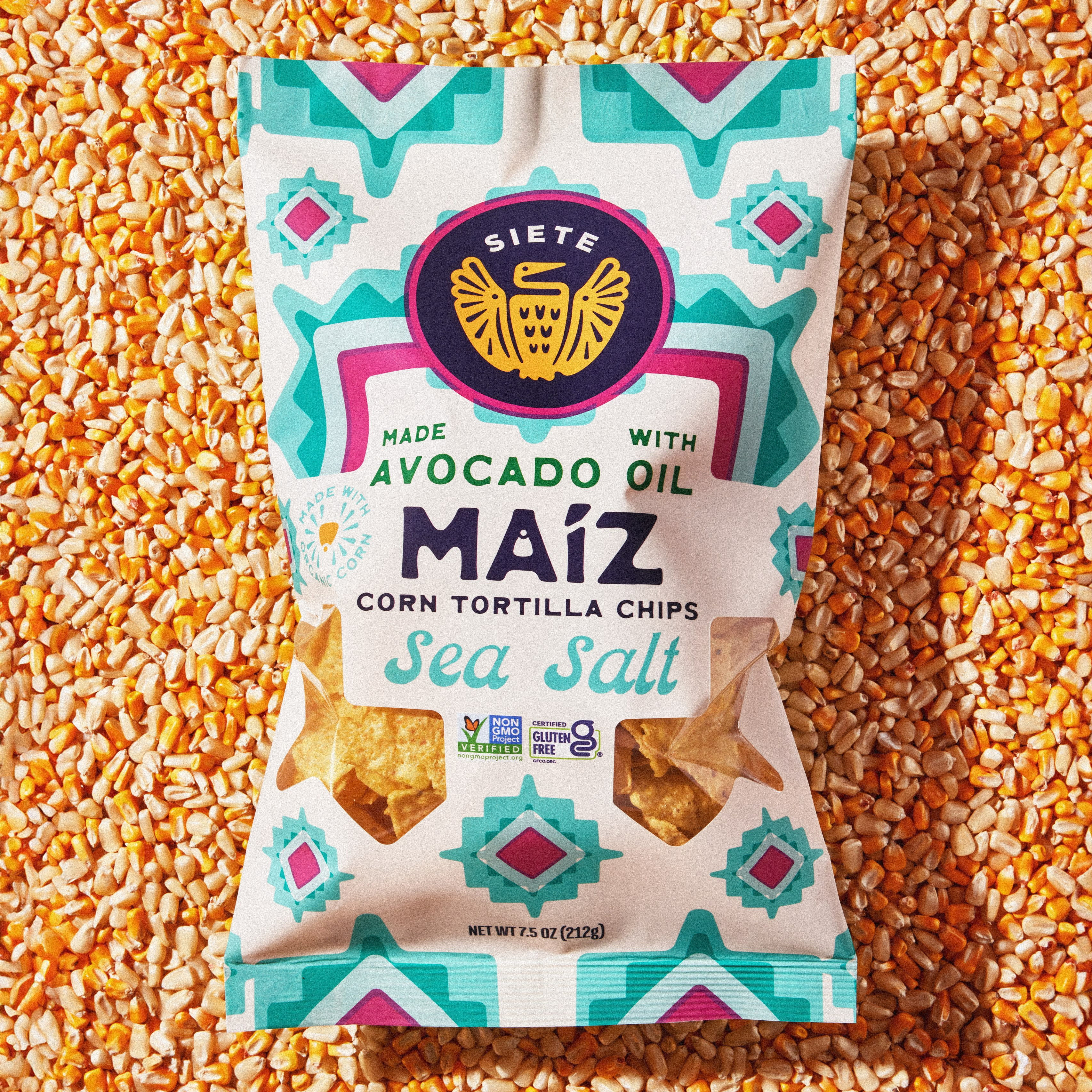 Siete Foods, Sea Salt Maiz Tortilla Chip, Gluten Free, 7.5 oz.