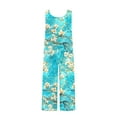 thumbnail image 5 of Boho Jumpsuits for Women Printed Trendy Button Wide Strap Sleeveless Scoop Neck Vintage Baggy Wide Leg Spring Casual Rompers with Pockets Multicolor F S-2XL, 5 of 5