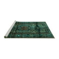 thumbnail image 2 of Ahgly Company Machine Washable Indoor Round Persian Turquoise Blue Traditional Area Rugs, 3' Round, 2 of 4