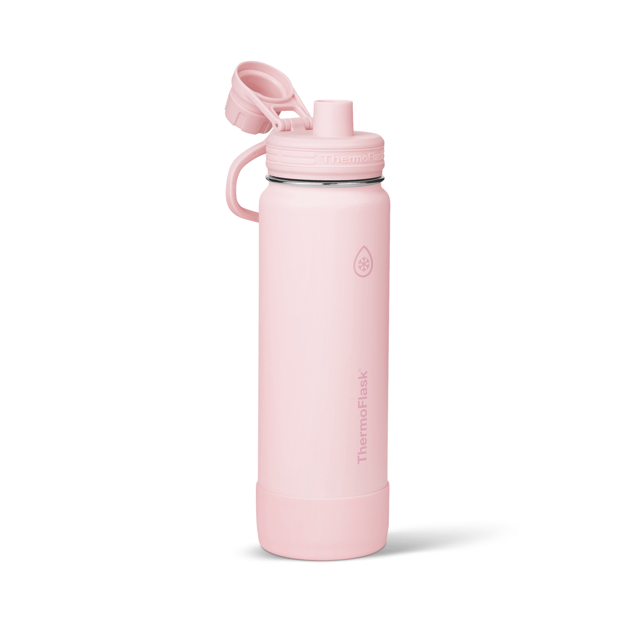 ThermoFlask Classics Insulated Stainless Steel Water Bottle with Leakproof Spout Lid, 24 oz, Blush