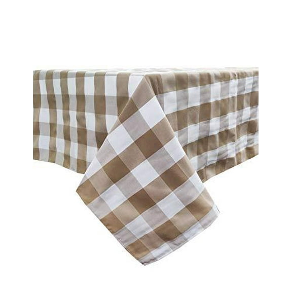 Fennco Styles Buffalo Check Design Tablecloth 54" W x 54" L - Handmade in USA - Plaid Rustic Table Cover for Everyday Use, Banquet, Holiday, Family Gathering and Special Occasion