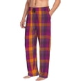 thumbnail image 6 of Fuzoiu Orange and Purple Plaid Print Men's Pajama Pants,Lounge Pants for Men,Lounge PJ Bottoms,Sleepwear Pants with Drawstring Pockets -X-Large, 6 of 6