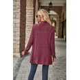 thumbnail image 7 of Chiclily Womens Long Cardigan Lightweight Sweater Open Front Long Sleeve Knit Outfits with Pockets, Burgundy XL, 7 of 7