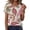 Red-1, variant on Womens Paisley Print Short Sleeve Henley Top Relaxed Fit Pleated Front Blouse S-XXXL Red,Size L
