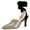 Gray, variant on YDN Women Sexy Lace Up Mid Heels Sandals Pointed Closed Toe V Cut D'Orsay Ankle Strap Pumps Slingback Party Dress Shoes Size 7 Blue