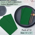 thumbnail image 3 of Ruvanti Cloth Napkins Set of 12, 18x18 Inches Napkins Cloth Washable, Soft, Durable, Absorbent, Cotton Blend. Table Dinner Napkins Cloth for Hotel, Christmas Parties, Restaurant, Wedding - Dark Green, 3 of 9