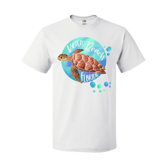 Inktastic Vero Beach, Florida Swimming Sea Turtle with Bubbles T-Shirt