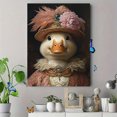 thumbnail image 4 of Qisvanset Framed Canvas Wall Art 12x16 Inch Noble Duck Feather Hat Classic Whimsical Wall Decor, 4 of 5