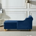 thumbnail image 6 of Modern Upholstery Chaise Lounge Chair with Storage Velvet (Navy Blue) 02814, 6 of 9