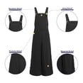 thumbnail image 6 of OSOLU Women Sleeveless Overalls Jumpsuit Casual Solid Color Summer Wide Leg Bib Pants Bottons Wide Leg Jumpsuit Romper With Pockets Boho Dailywear, 6 of 6