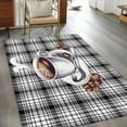 thumbnail image 3 of Coffee Cup Beans Area&nbsp;Rug 4x6ft Black Buffalo Plaid Farm Country Non-Slip&nbsp;Washable Square&nbsp;Rugs Soft Felt Indoor Floor Mat for Bedroom Kitchen Living Room Bathroom, 3 of 9