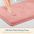 thumbnail image 3 of ComfiTime 2 Piece Bathroom Rugs Set – Thick Memory Foam, Non-Slip Bath Mat, Soft Plush Velvet Top, Ultra Absorbent, Small, Large & Long Rugs for Bathroom Floor, Peach, 17*24 & 20*32, 3 of 11