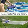 thumbnail image 4 of Sunnydaze 2-Person Polyester Rope Hammock with Stand, 275 lb Capacity - Lakeview, 4 of 15