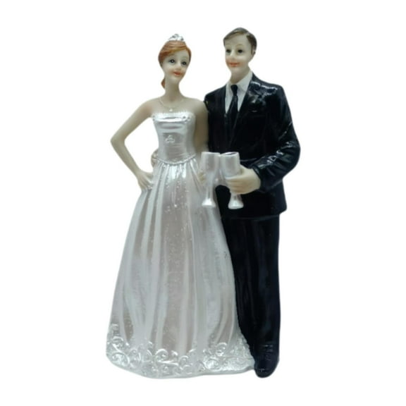 Sharprepublic Wedding Cake Topper Bride and Groom Resin Couple Figure for Party Engagement