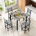 thumbnail image 3 of MIERES Wooden Kitchen Table and Chairs Set for 4, 36 Inch Dining Room Set for 4 with 4 Velvet High Back Support Chairs for Small Spaces, Gray, 3 of 7