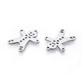 thumbnail image 3 of Non-201 Stainless Steel Pendants Gingerbread Man Christmas Style Stainless Steel Color 20x16x1mm Hole: 1.4mm, 3 of 3
