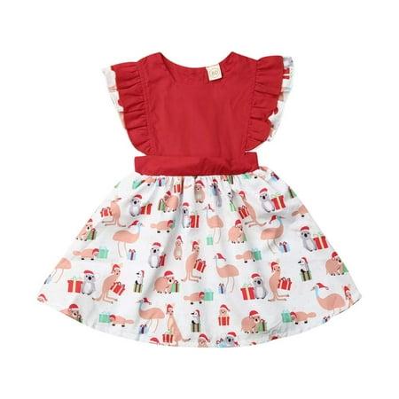 

Newborn Baby Girls Ruffle Sleeveless Romper Kids Dress Christmas Sister Matching Clothes Outfits