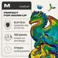 thumbnail image 2 of UNIDRAGON Guarding Dragon Wooden Jigsaw Puzzle M 183 Pieces, 2 of 8