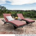 thumbnail image 5 of Savana 3-Piece Outdoor Wicker Patio Chaise Lounges with Cushions, Grey and Navy Blue, 5 of 12
