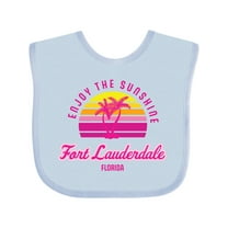 Inktastic Summer Enjoy the Sunshine Fort Lauderdale Florida in Pink Boys or Girls Baby Bib