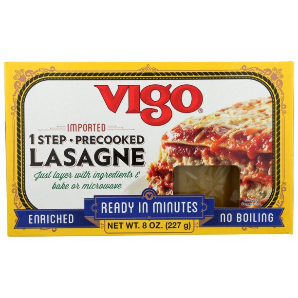 Vigo Foods Pasta Lasagne Noodles, 8 Oz