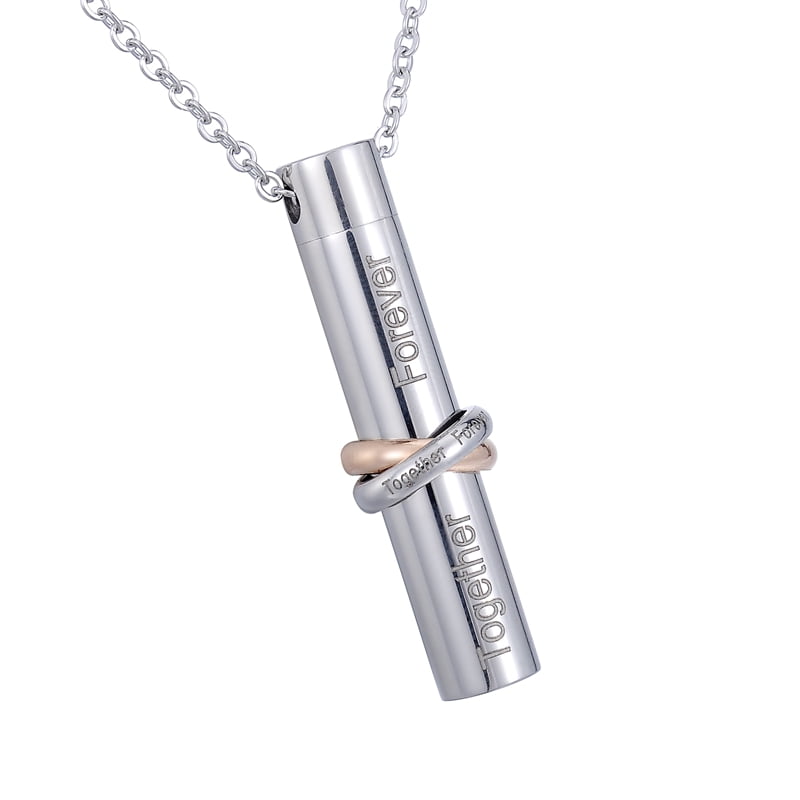 TM CPUK LARGE CYLINDER CREMATION JEWELLERY ASHES MEMORY URN KEEPSAKE MEMORIAL GIFT STAINLESS STEEL ASH LOCKET MENS WOMEN UNISEX PET HOLDER SILVERTONE SILVER TONE NECKLACE CHAIN AND FUNNEL INCLUDED