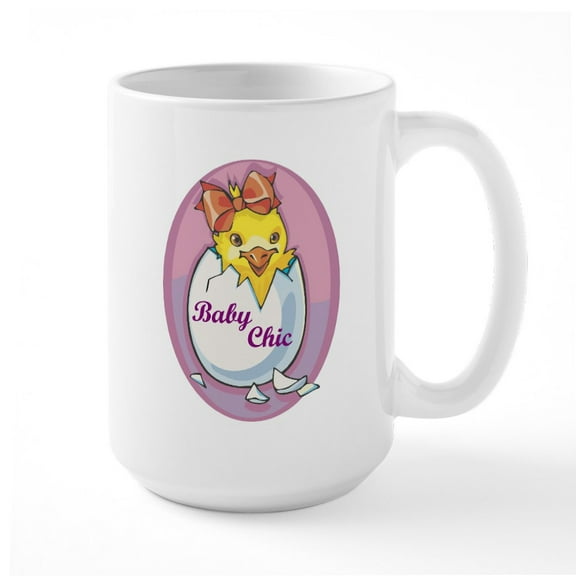 CafePress - Easter Baby Chic Large Mug - 15 oz Ceramic Large White Novelty Mug