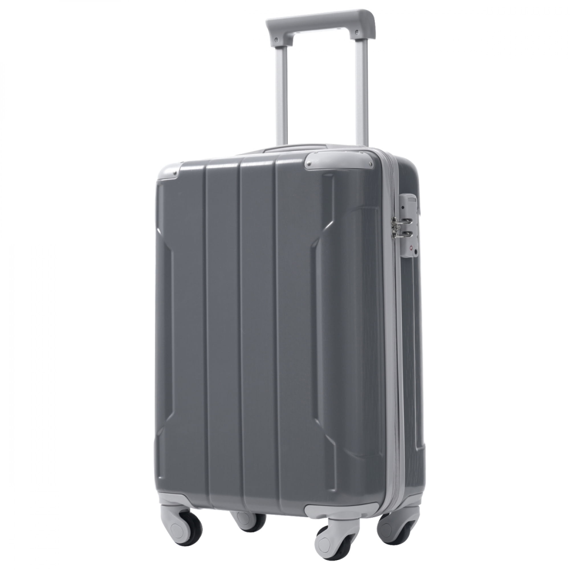 20 Inch 3-Piece Carry On Luggage Set - Lightweight ABS Hardshell Suitcase with Spinner Wheels for Business Travel & Weekend Getaways,Cool Gray