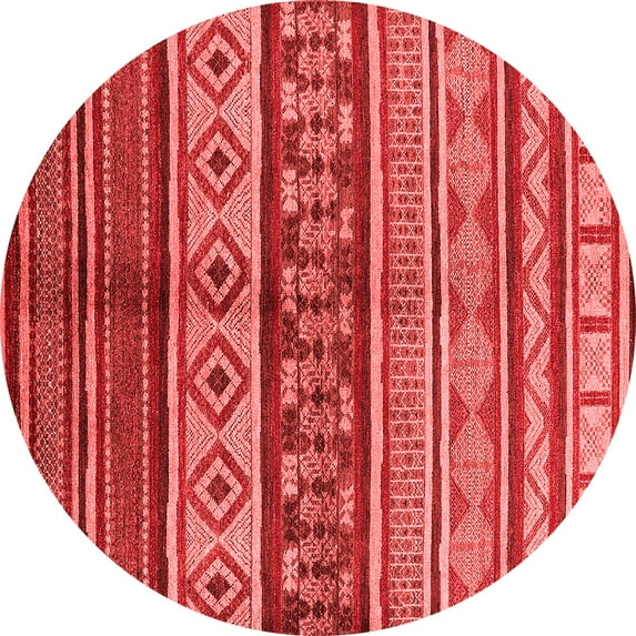 Ahgly Company Indoor Round Oriental Red Industrial Area Rugs, 8' Round