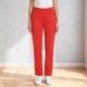 thumbnail image 3 of Amzcrzy Pantalones Médicos Para Mujer: Corte Holgado, 3 Bolsillos, Tiro Natural, Bajo Cónico, Color Liso, Cintura Elástica Y Pierna Recta. Diseñados Para Comodidad Profesional, Tallas S-2Xl Rojo, 3 of 4