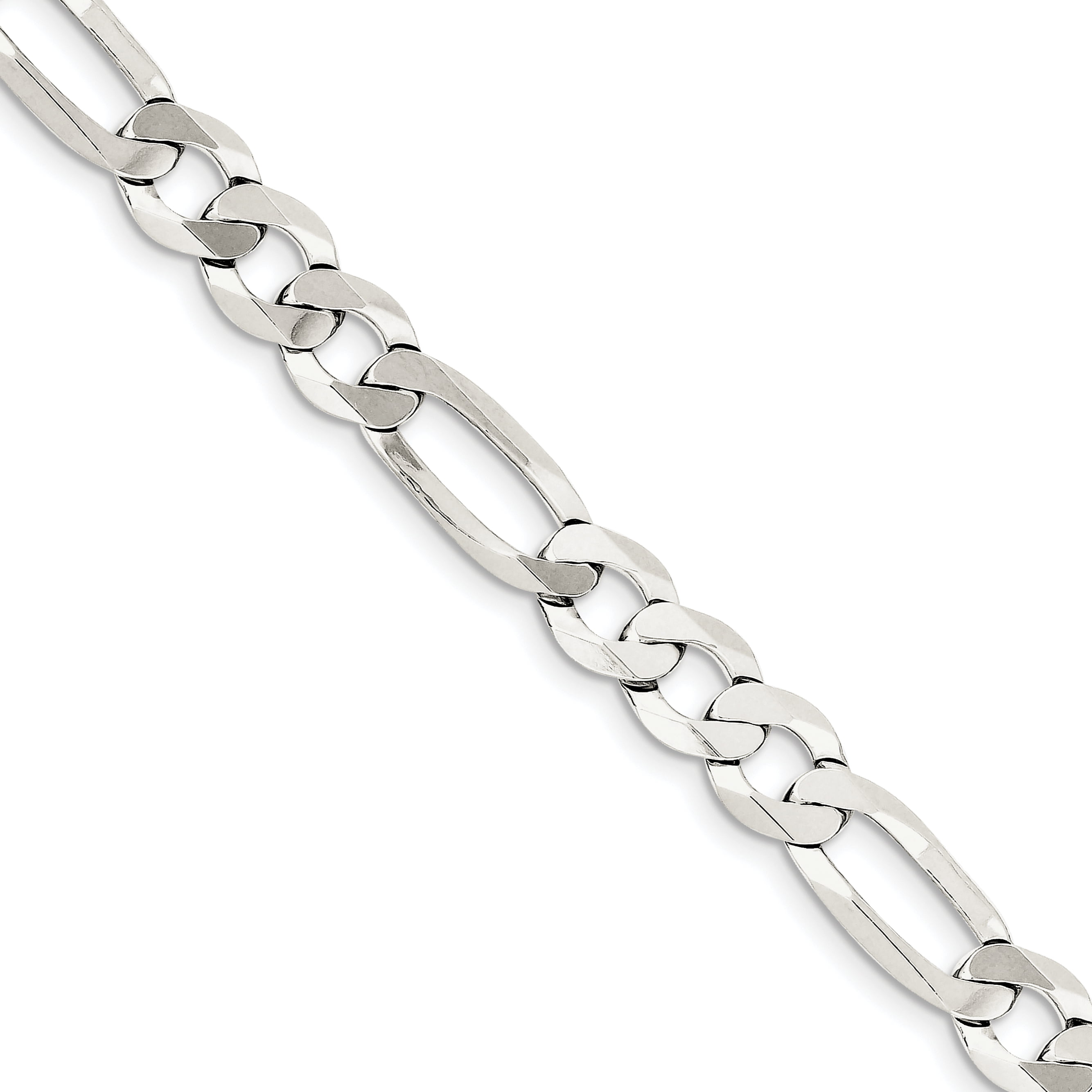 Goldia Sterling Silver 7mm Pave Curb Chain Bracelet