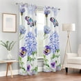 thumbnail image 7 of Coolnut Blackout Curtains Long Curtains for Bedroom & Living Room 84 inches Hydrangea Cornflowers and Pansies Watercolor Room Divider Curtain Door Curtains for Bedroom, 1 Panel, 7 of 7