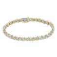 thumbnail image 2 of 10K Two Tone Gold Plated .925 Sterling Silver 1.0 Cttw Diamond S-Curve Link Miracle-Set Tennis Bracelet (I-J Color, I3 Clarity) - Choice of Metal Colors & 7" or 8" Lengths, 2 of 8