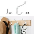 thumbnail image 7 of Dual Hooks Zinc Alloy Hooks Coat Hat Key Double DIY Robe Hooks Clothes Hanger Storage Holder 2pcs, White, 7 of 7