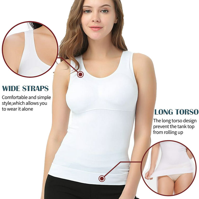 Women's Cami Shaper with Built in Bra Seamless Tummy Control