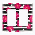 thumbnail image 2 of Metal Light Switch Plate Outlet Cover (Flower Stripe - Double Rocker), 2 of 2