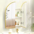 thumbnail image 2 of Hironpal Arch Frameless Medicine Cabinet With Mirror & 2 Doors, Surface Mount Bathroom Mirror Cabinet With Storage -24" x 28", 2 of 7