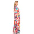 thumbnail image 4 of Sakkas Dora Women's One Shoulder Short Sleeve Casual Elegant Maxi Dress with Print - 609 - One Size Regular, 4 of 5