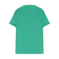 thumbnail image 5 of Plus Size Shirts Curvy Women Color Block Gradient Print V Neck Top Shirt Short Sleeve Loose Blouse Womens Plus Size Tops Green XL, 5 of 7