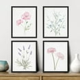 thumbnail image 2 of PixonSign 4 PCS Floral Framed Wall Art Adhesive Canvas Poster Lavender Rose Daisy Cornflower Nature Wilderness Digital Modern Art Multicolor Botanical Elements Home Decorative - 8"x10" Black, 2 of 5
