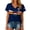 Blue, variant on Womens Soccer Shirt Cabo Verde Raglan Tops Short Sleeve Angolan Supporters Team Tee for Football Sportswear Top for Fit Fan Casual Tops TeeL