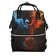 thumbnail image 1 of Fotbe Red And Blue Fire Bird Mochila Maternidad - Lona de Sarga Impermeable, Mochila de Pañales de Gran Capacidad con Múltiples Bolsillos y Correas Ajustables, 1 of 6