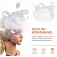 thumbnail image 4 of White Fascinator Fashion Headbands Fascinators Hat Flower Mesh Ribbons, 4 of 5