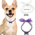 thumbnail image 2 of Collar de perlas para perros y gatos de 2 piezas con hueso de diamantes de imitación, elegante collar de boda para gatos, accesorios para niñas, gatos, cachorros y perros, 2 of 5
