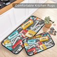 thumbnail image 5 of SKYSONIC Vintage Audio Cassettes Kitchen Mats Set of 2 Music Tapes Anti Fatigue Floor Runner Rug Non Slip Comfort Mat 19.7x27.6 Inch + 19.7x47.2 Inch for Living Room Laundry Room Hallway, 5 of 7