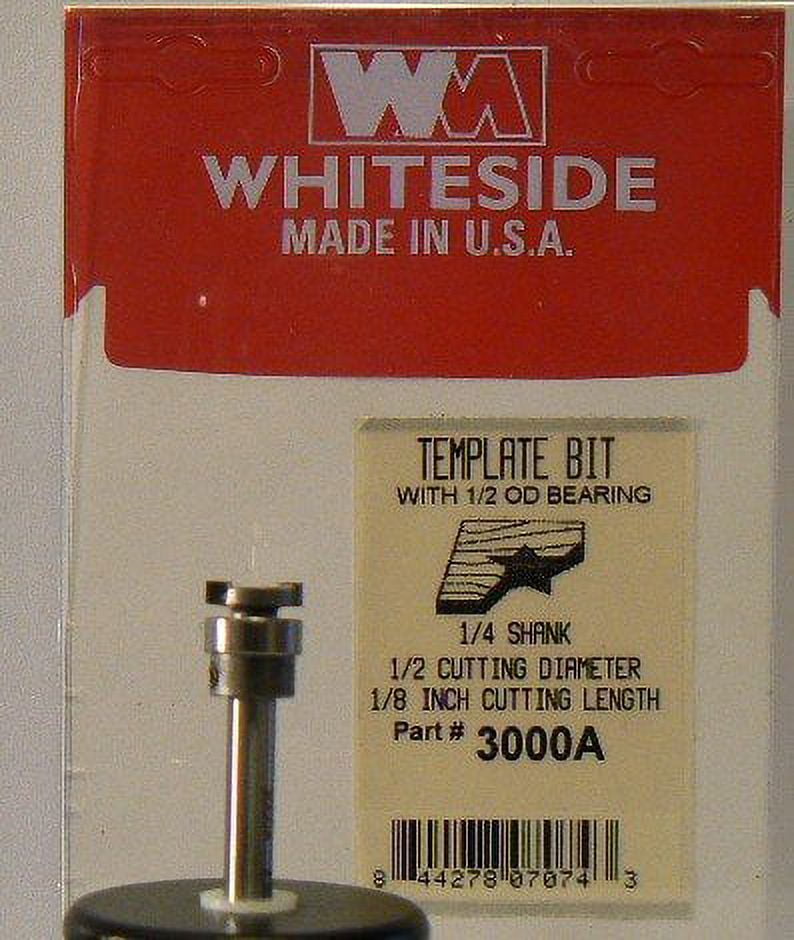Whiteside 3000A Template Router Bit with 1/2-inch OD Bearing, 1/4-inch Shank