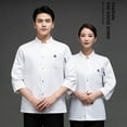 thumbnail image 4 of Chef Uniform El delantal de la cocina de manga larga con bolsillos delanteros Butcher Professional Home Supplies Sweat Bands for Grill Restaurant White XXL sidaley LF000324-10, 4 of 7