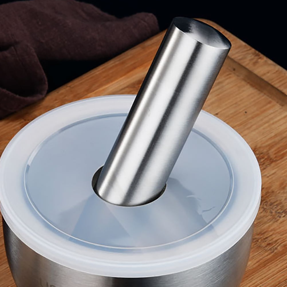 SKISUNO Garlic Pestle with Round Handle for Stainless Steel Kitchen Tool 1Pack